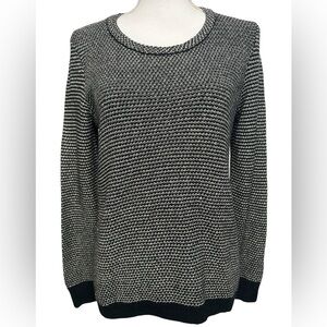 MADEWELL / Black & Cream Crew Neck Sweater / Small / Preppy Goth Emo Boho